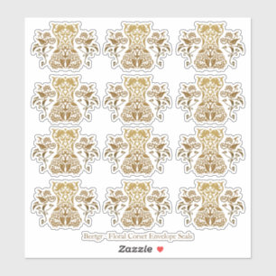 Floral Corset Damask Icon Envelope Seal Stickers