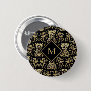 Floral Corset Damask Pattern 2 Inch Round Button