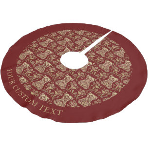 Floral Corset Damask Pattern Brushed Polyester Tree Skirt