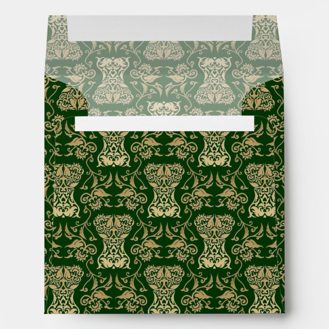 Floral Corset Damask Pattern Envelope (Back (Bottom))
