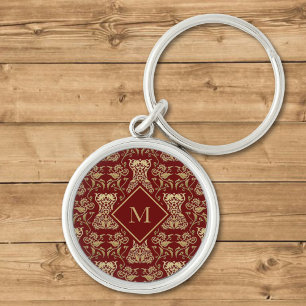 Floral Corset Damask Pattern Keychain
