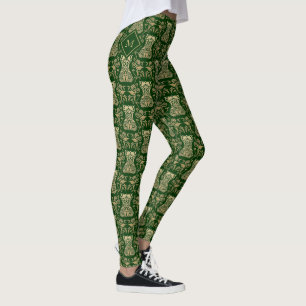 Floral Corset Damask Pattern Leggings