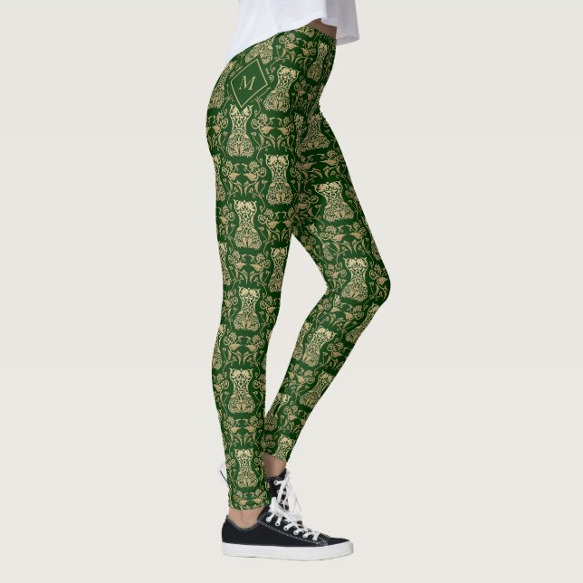 Floral Corset Damask Pattern Leggings (Right)