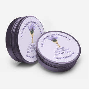 Floral Cosmetics Label - Lavender on Purple bkgd