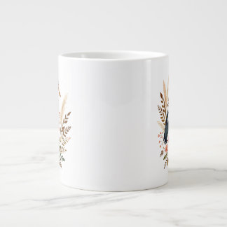 Floral cottagecore farmhouse shoebill large coffee mug