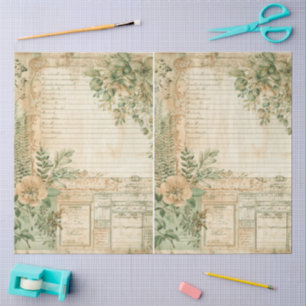 Floral Cottagecore Scrapbook Ephemera Collage Tissue Paper