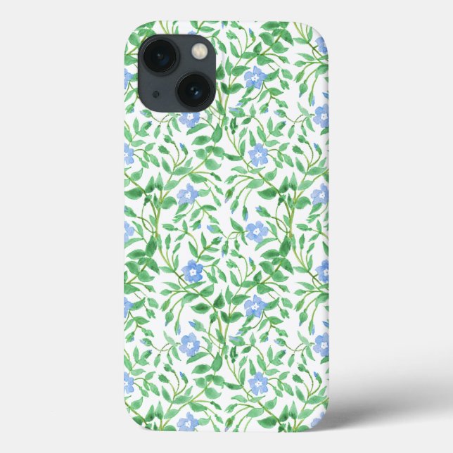 Floral Country-style Blue White Periwinkle Pattern Case-Mate iPhone Case (Back)