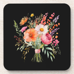 Floral Country Style Pretty Rustic Set of 6 Coaster
