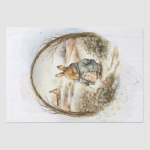 Floral Countryside Rabbit Character Tissue Paper