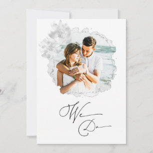 *~* Floral Couple PHOTO RSVP + QR  AR6 Wedding Inv Invitation