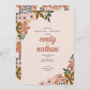 Floral Couples Wedding Brunch Shower  Invitation