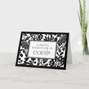 Floral Cousin Maid of Honor Invitation Card