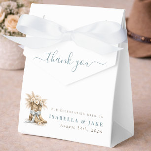 Floral Cowboy Boots & Bow Baby Shower Thank You Favor Box