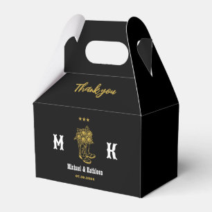 Floral Cowboy Boots Western Country Rustic Wedding Favor Box
