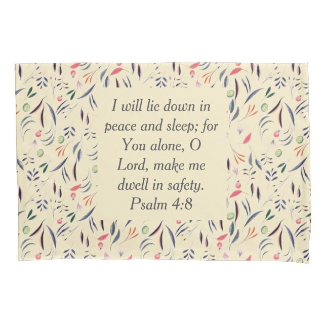FLORAL Cream | Peace Sleep Safety | Christian Pillowcase (Front)