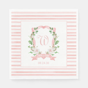 Floral Crest Baby Shower Napkins