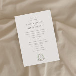 Floral Crest Watercolor Monogram Wedding Program<br><div class="desc">A beautifully painted floral wedding program with custom monogram.</div>
