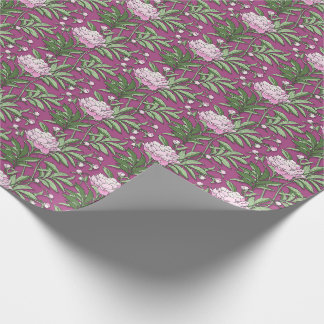 Floral crimson and pink peony wrapping paper