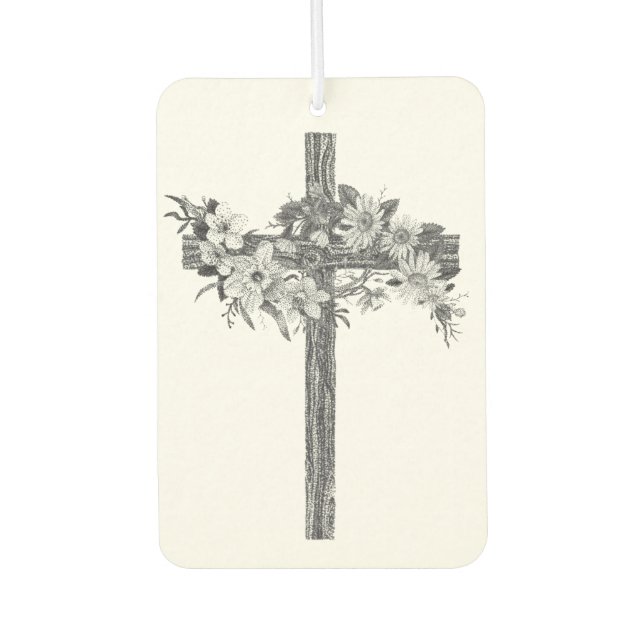 Floral Cross Air Freshener (Front)