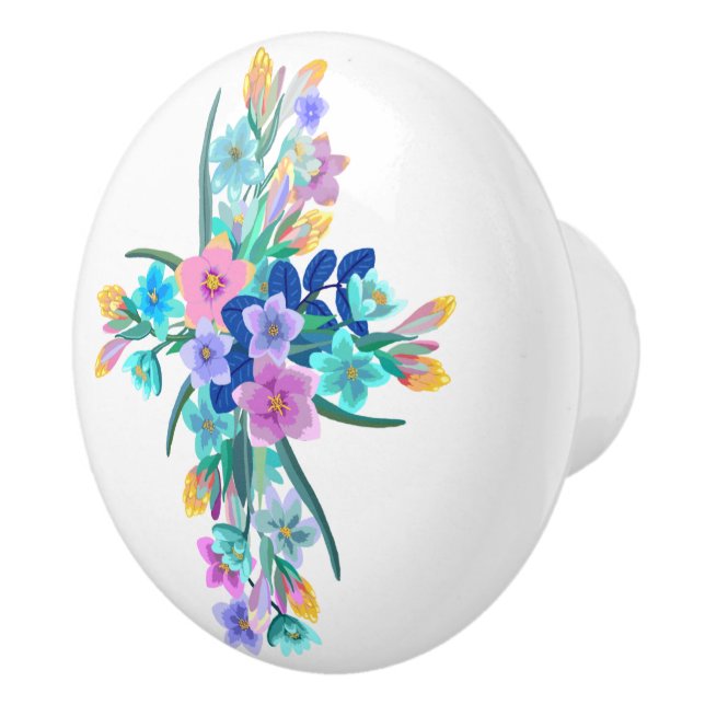 Floral Cross Ceramic Knob (Right)