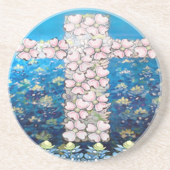 Floral Cross Coaster (Front)