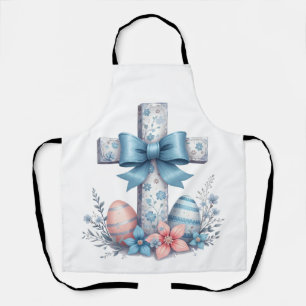 Floral Cross Coquette Jesus Bow Christian Religion Apron