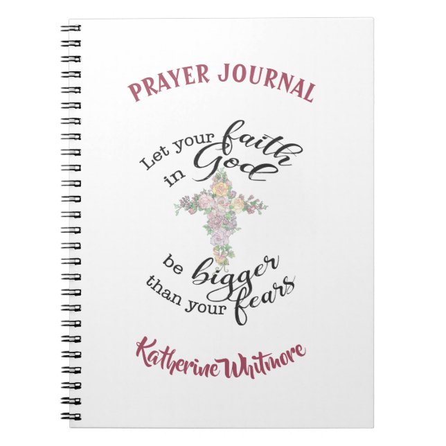 Floral cross custom notebook (Front)