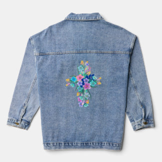 Floral Cross Denim Jacket
