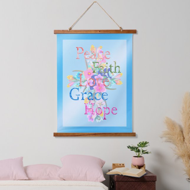 Floral Cross Hanging Tapestry (Bedroom)