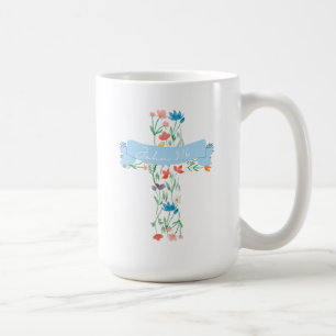 Floral Cross John 3:16 Two Sided Coffee Mug