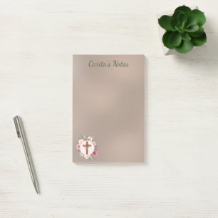 Floral Cross Personalized Notes