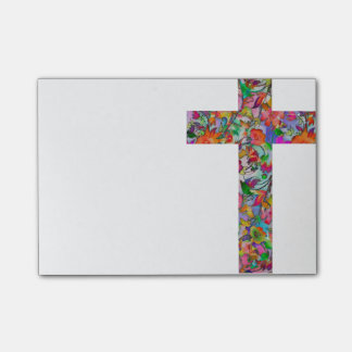 Floral cross post-it notes