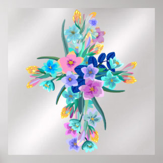 Floral Cross Poster