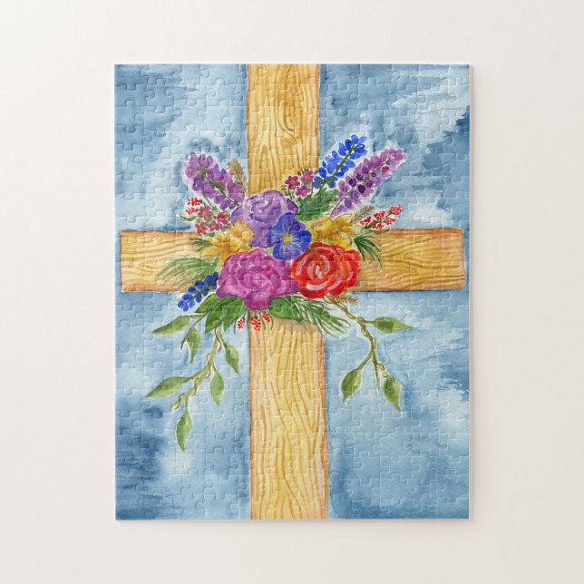 Floral Cross Puzzle (Vertical)