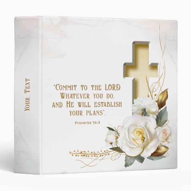 Floral Cross Scripture Binder (Front/Spine)