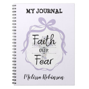 Floral cross with Christian quote Notebook