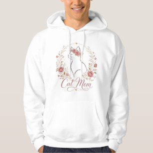 Floral Crown Cat Mom Elegant T-Shirt Hoodie