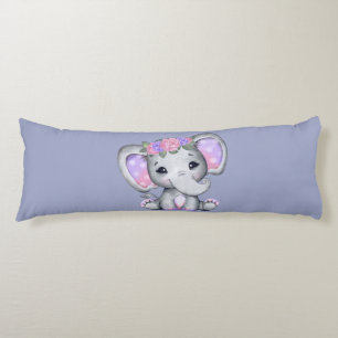 Floral Crown Elephant Body Pillow