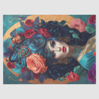 Floral Crowned Decoupage Tissue Paper