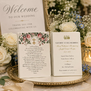 Floral Crucifix Wedding Mass Prayer Favour