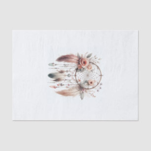 Floral Crystal Feather Dreamcatcher Boho Tissue Paper