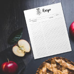 Floral Culinary Recipes Notepad<br><div class="desc">A simple notepad with flowers and kitchen utensils for recipes organization.</div>
