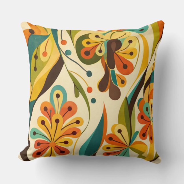 Floral Current Throw Pillow (Front)