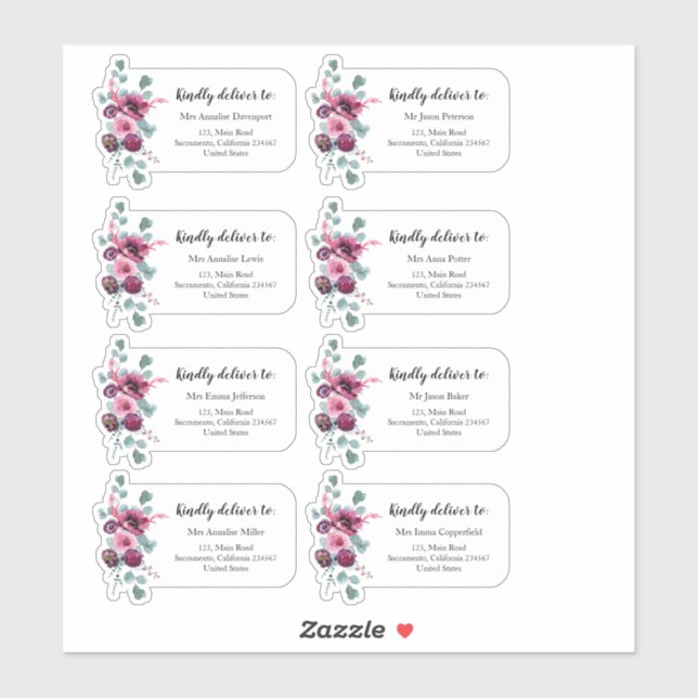 Floral Custom Address label (Sheet)