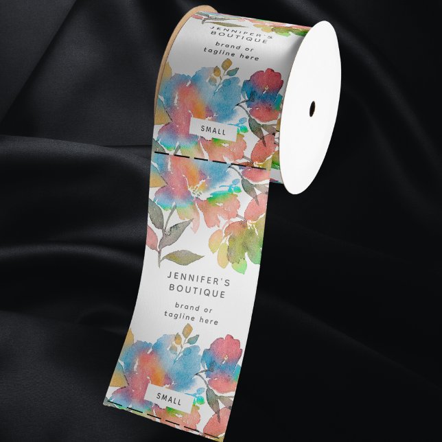 Floral Custom Business Garment Care Clothing Satin Ribbon (Creator Uploaded)