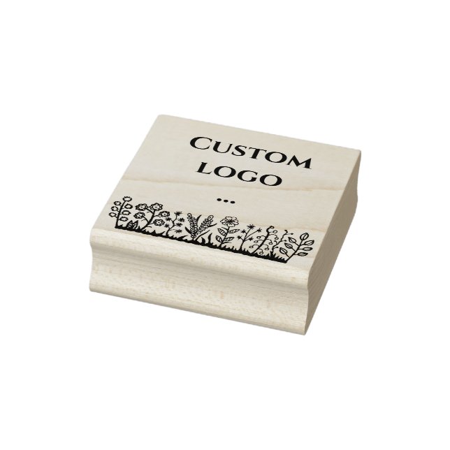 Floral custom logo rubber stamp (Stamp)