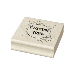 Floral Custom Logo Rubber Stamp