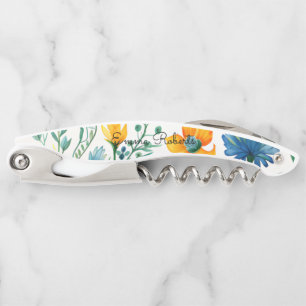 floral custom name corkscrew
