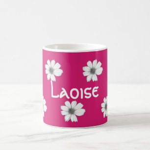 Floral Custom Name Fuscia Pink Coffee Mug