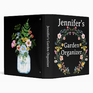 Floral Custom Name Garden Organizing Binder